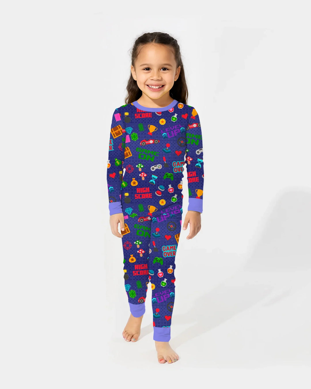 Gamer Mode On Family Matching Bamboo Two Piece Long Sleeve Pajama Set