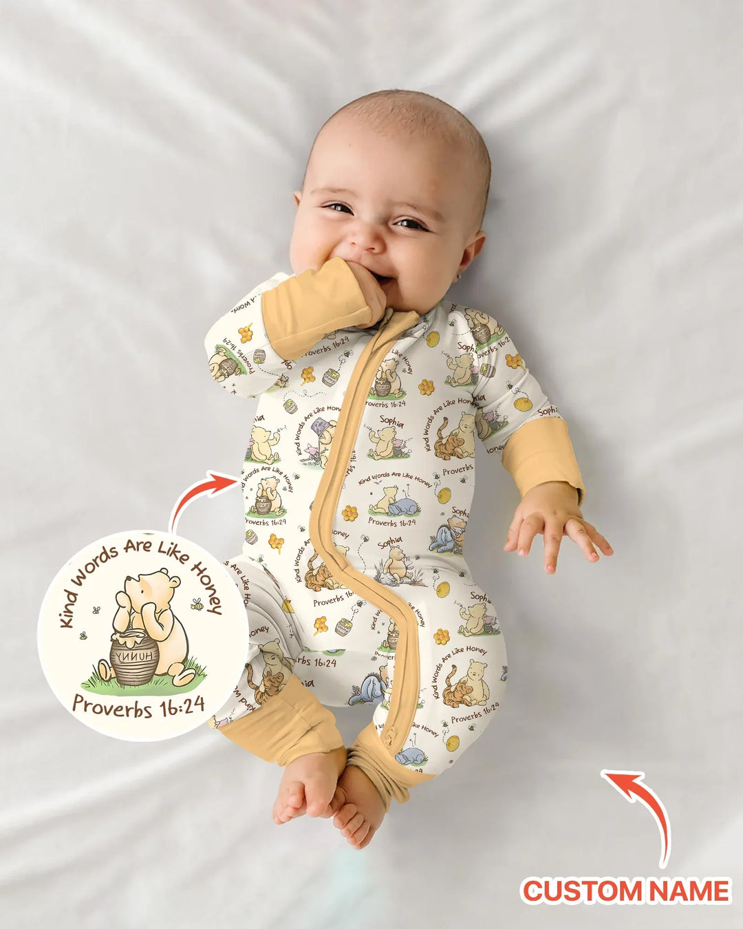 Kind Words Are Like Honey Custom Name Bamboo Convertible Zippy