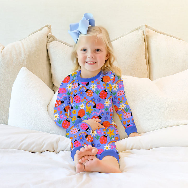 Lady Bugs Two Piece Long Sleeve Pajama Set