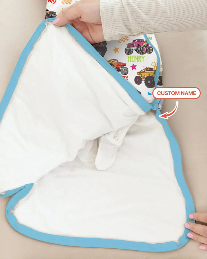Saco de Dormir de Bambú con Nombre Personalizado de Camión Monstruo