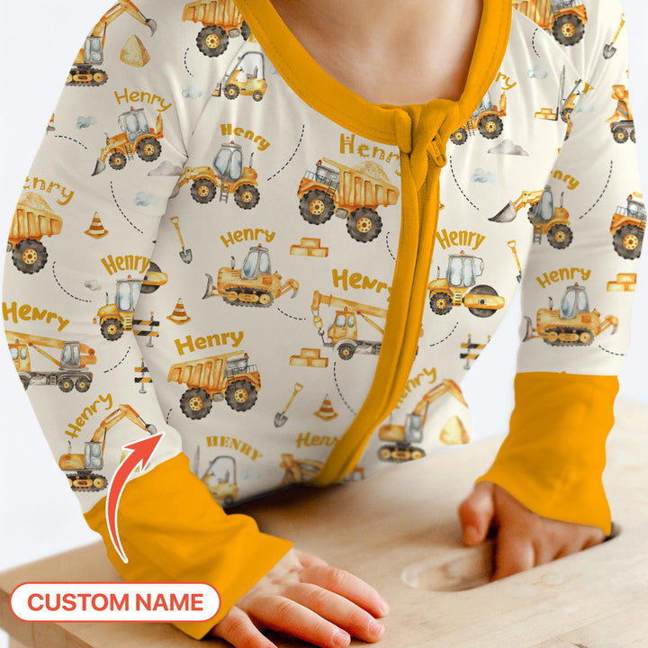 Constructions Machines Custom Name Convertible Zippy