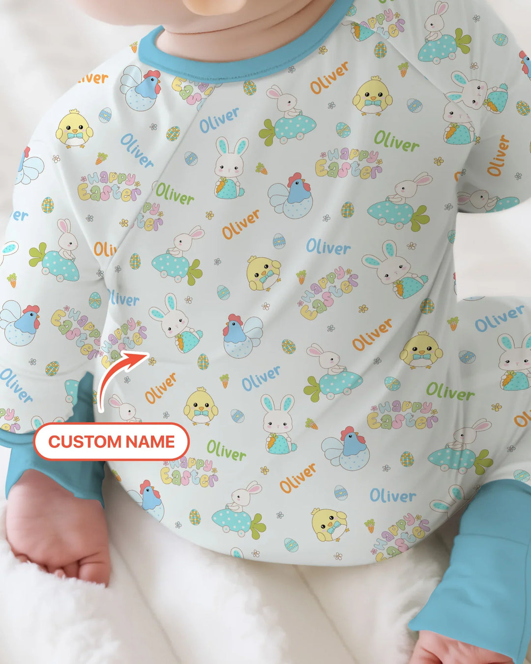 Custom name Happy Easter Shorty Zippy