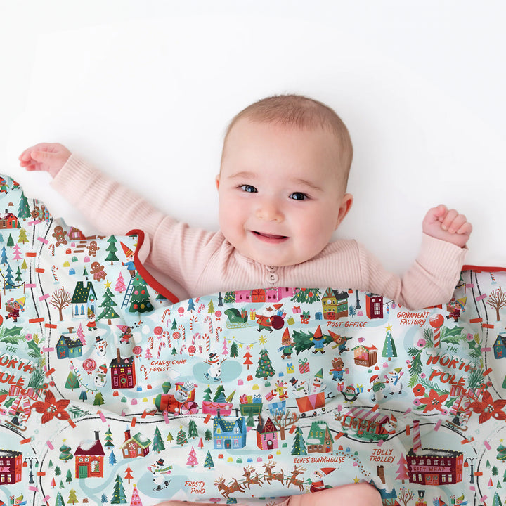 Santa's City Maps Toddler Blanket