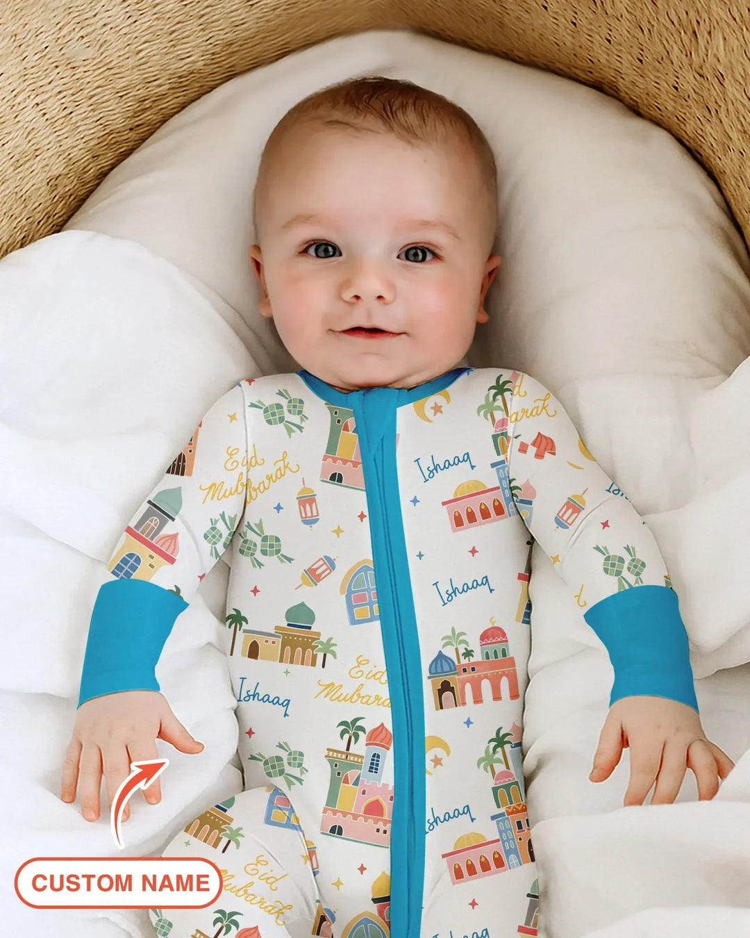 Eid Mubarak Custom Name Convertible Zippy