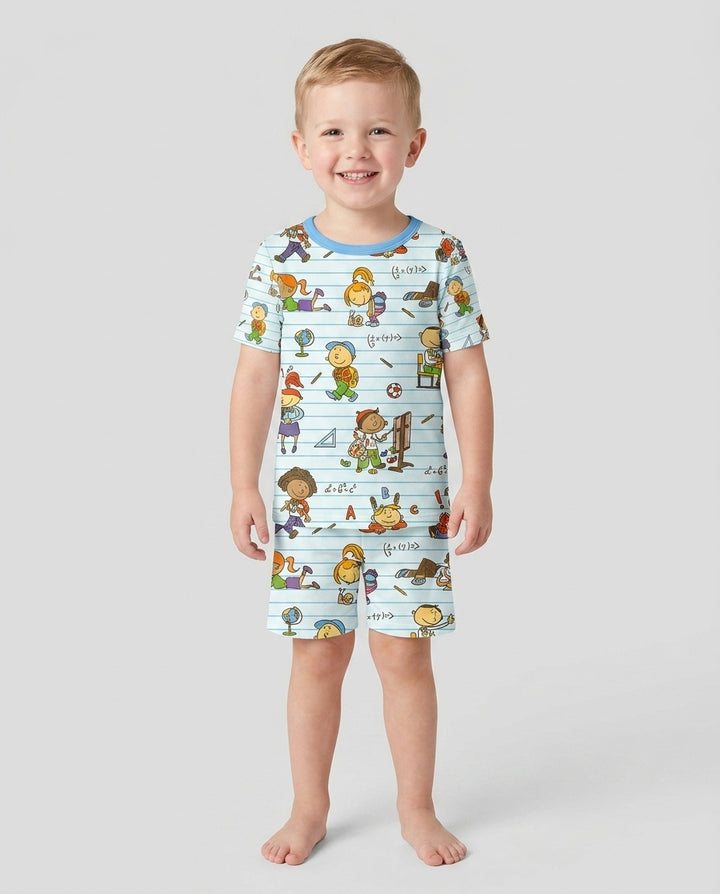 100 Días De... Conjunto de Pijama de Dos Piezas de Bambú de Manga Corta y Pantalón Corto