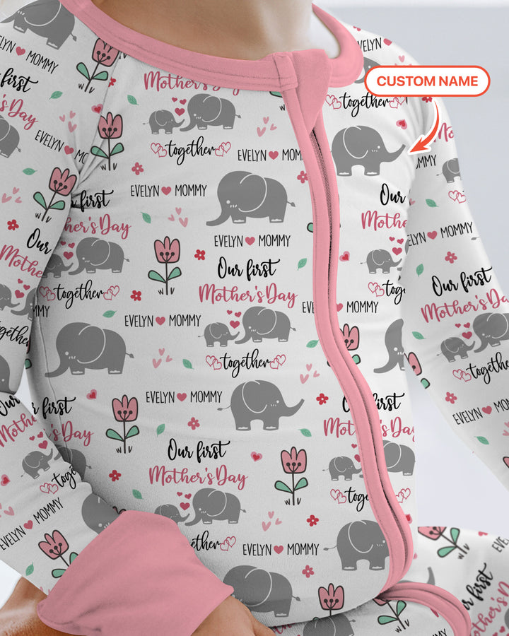 Custom Name Elephant Our First Mother's Day Convertible Zippy