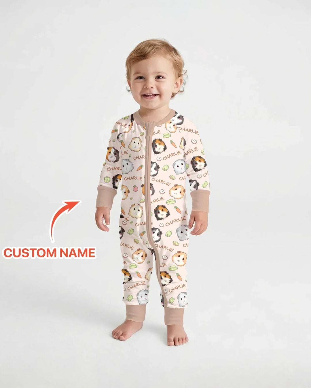 Custom Name Cute Guinea Pigs Convertible Zippy