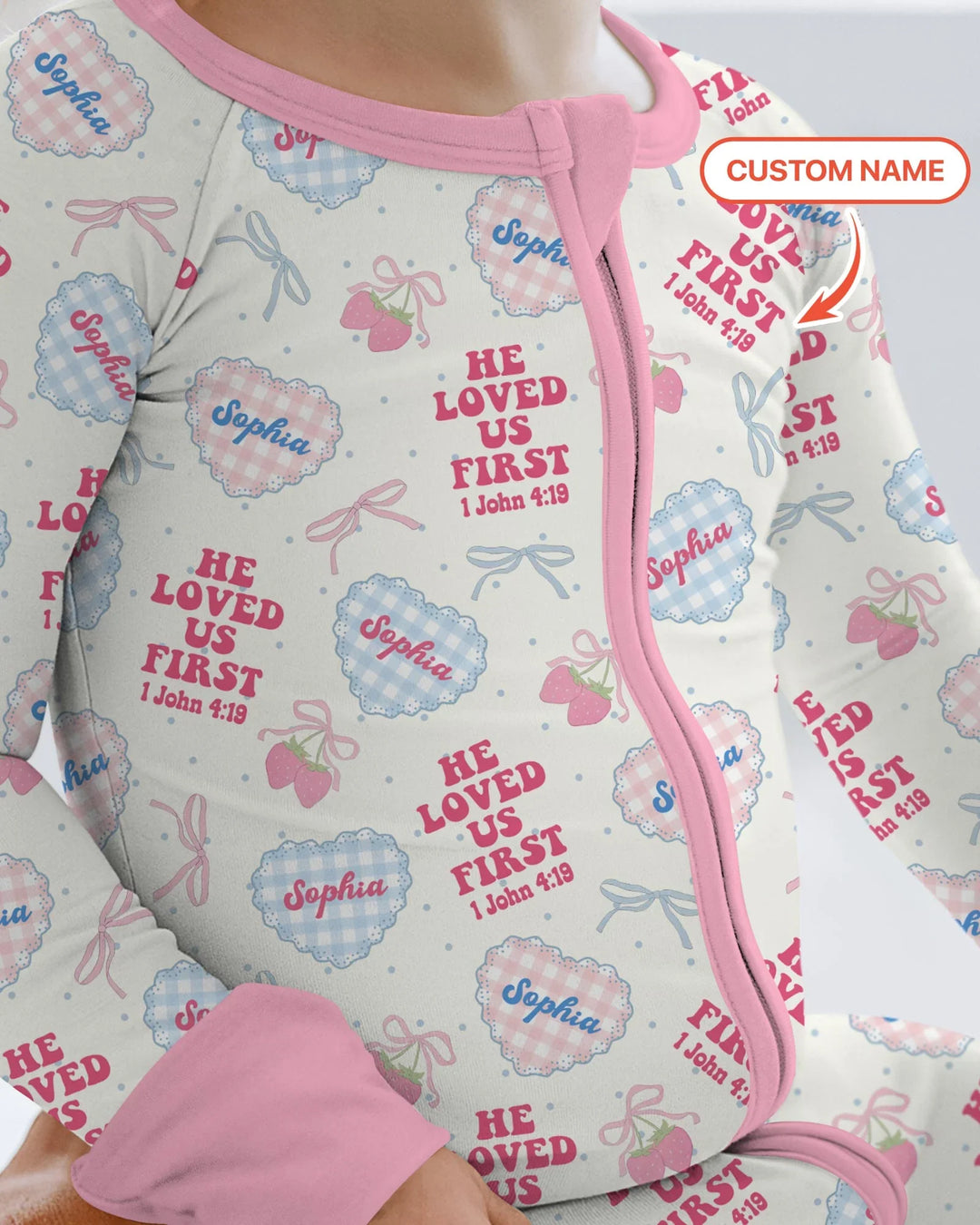 He Loved Us First Custom Name Bamboo Convertible Zippy