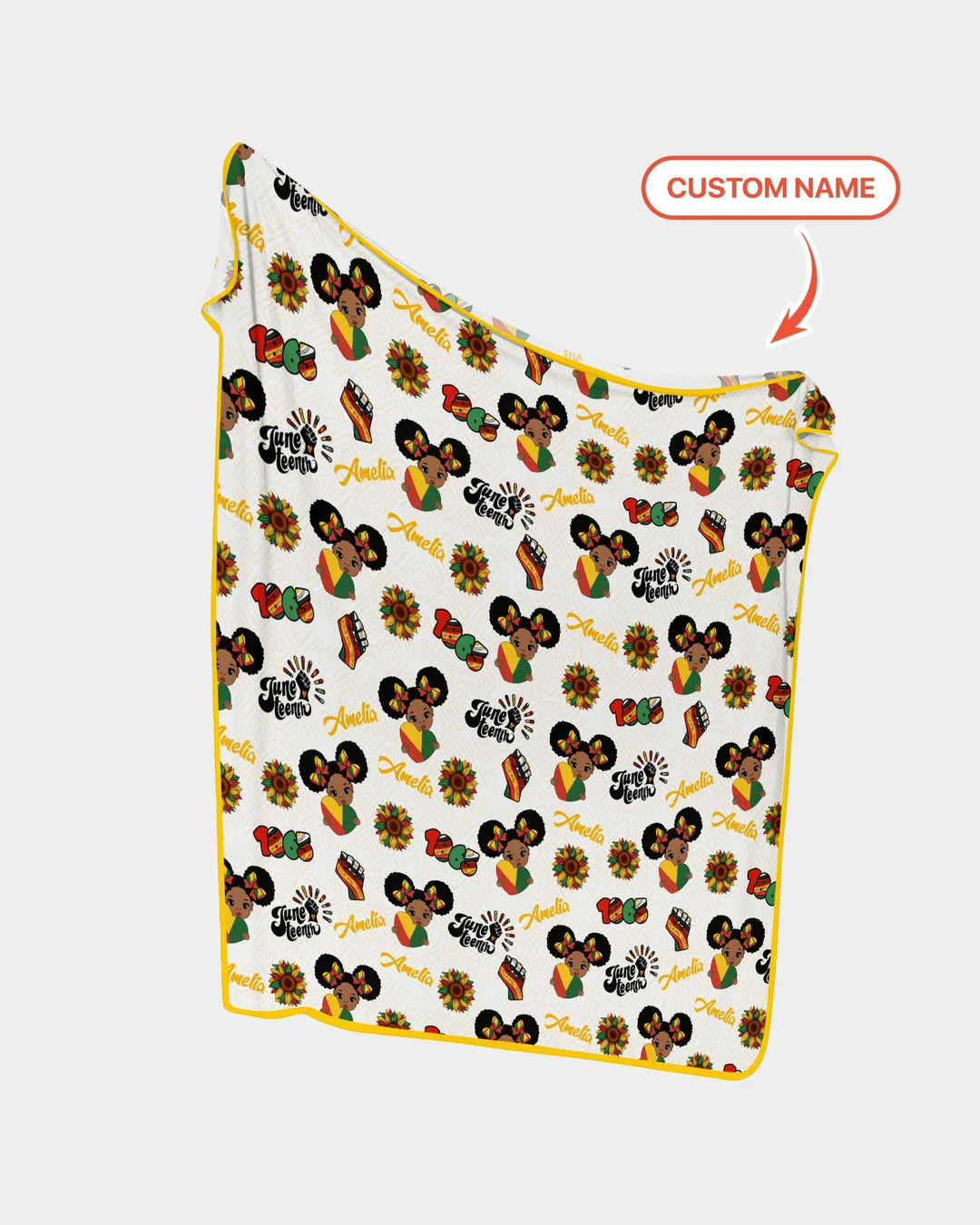 Custom Name Bloom in Freedom Bamboo Blanket