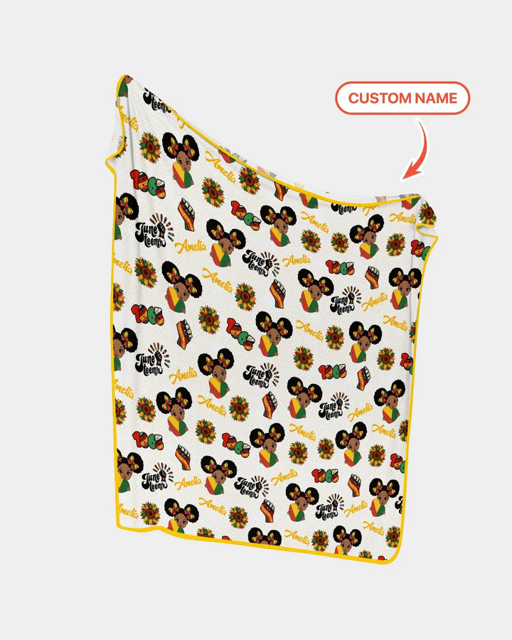 Custom Name Bloom in Freedom Bamboo Blanket