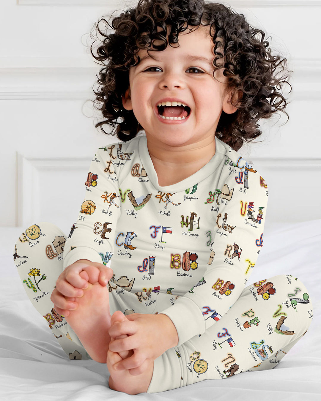 Texas Alphabet Bamboo Two Piece Long Sleeve Pajama Set