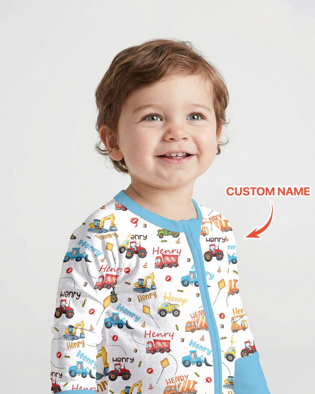 Construction Vehicles Custom Name Convertible Zippy