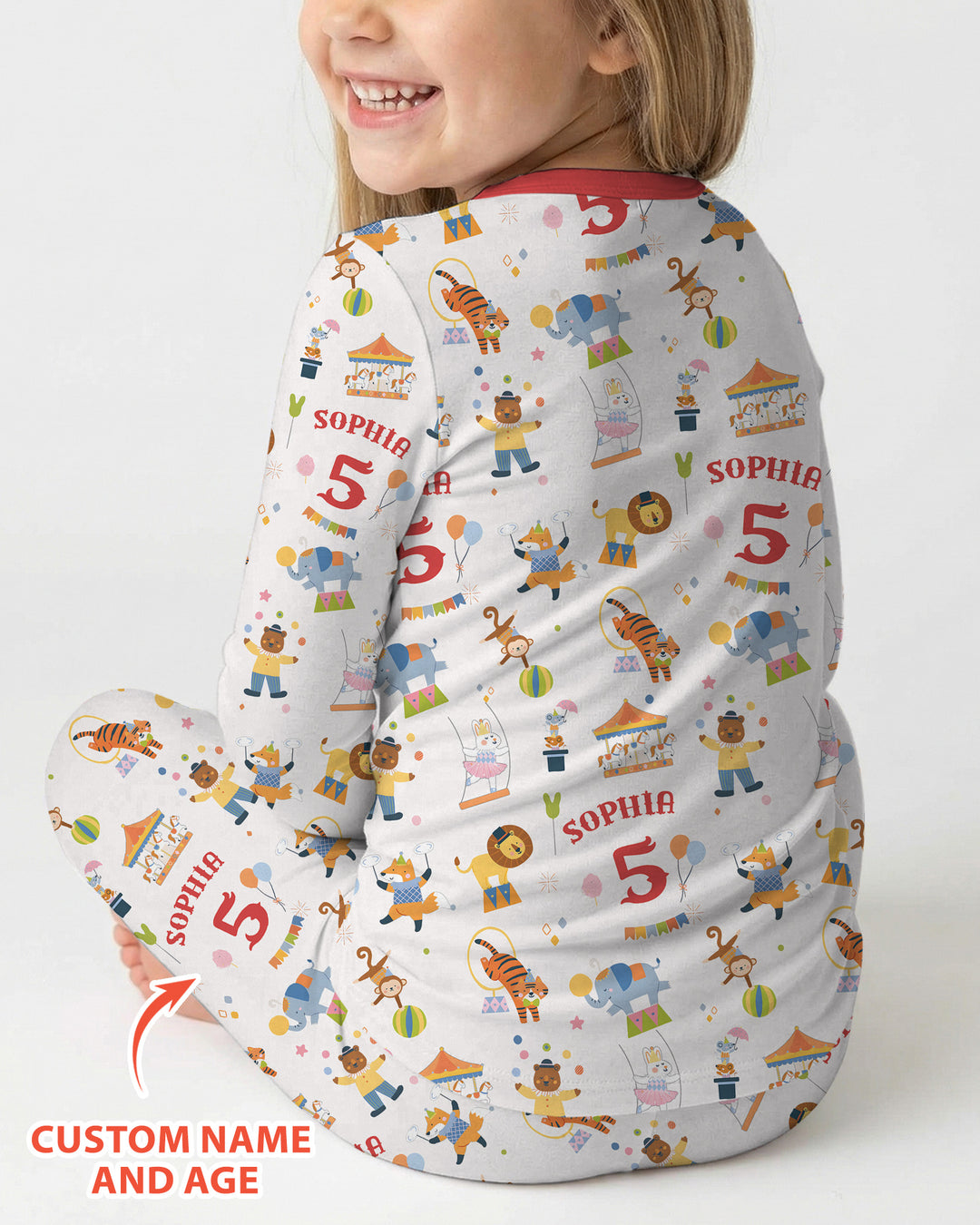 Zweiteiliges Langarm-Pyjama-Set mit Sommerfrüchten