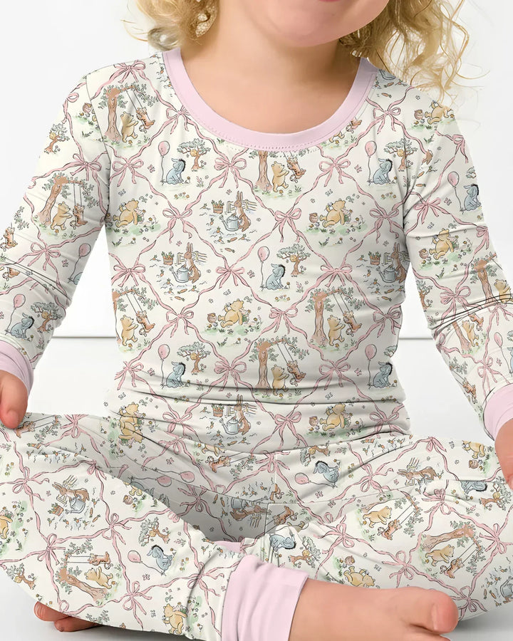 Zweiteiliges Langarm-Pyjama-Set mit Sommerfrüchten