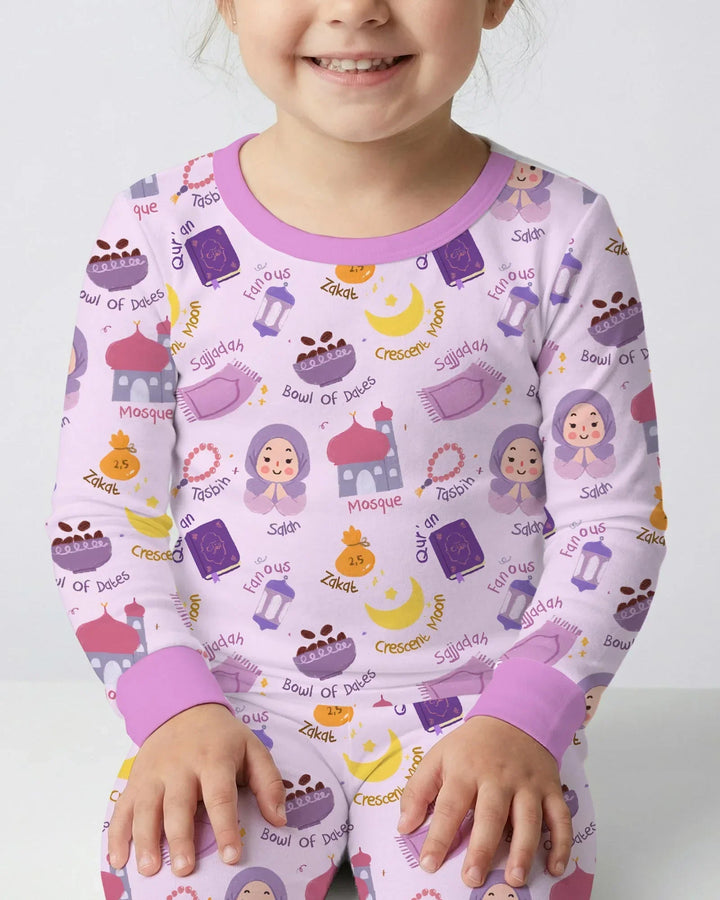 Happy Ramadhan Two Piece Long Sleeve Pajama Set