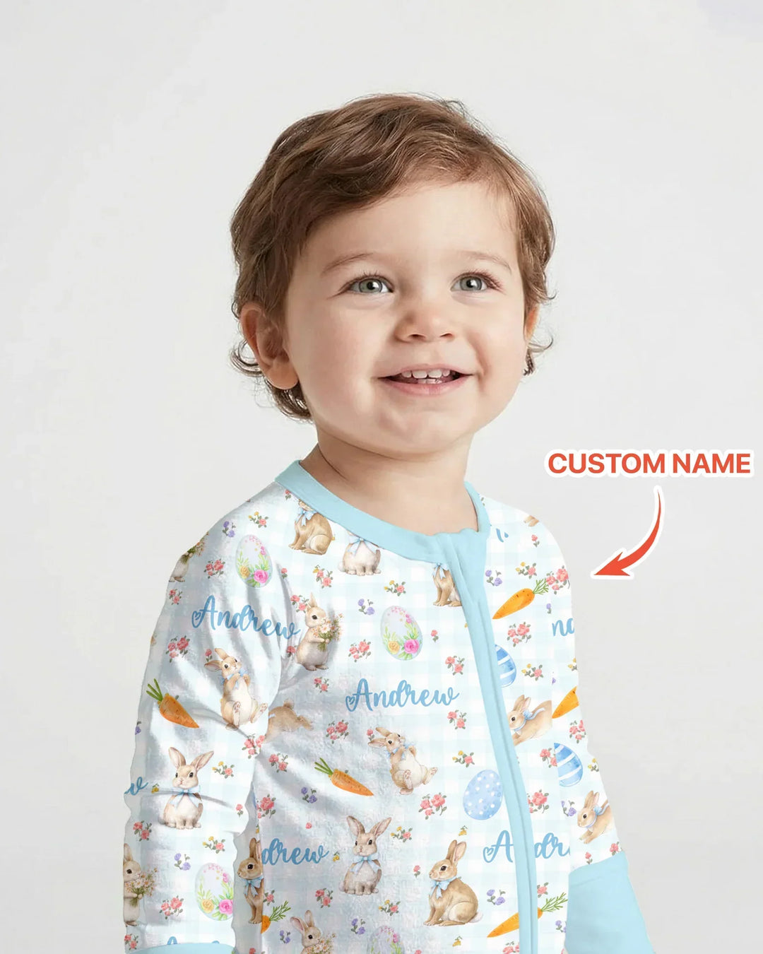 Custom Name Bunny Garden Convertible Zippy