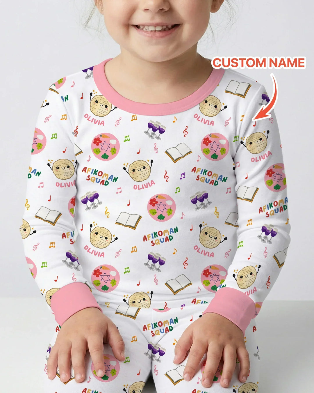 Zweiteiliges Langarm-Pyjama-Set mit Sommerfrüchten