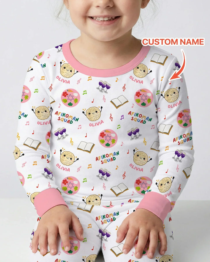 Zweiteiliges Langarm-Pyjama-Set mit Sommerfrüchten