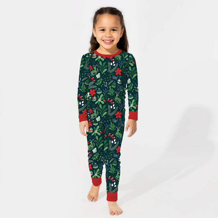 Zweiteiliges Langarm-Pyjama-Set mit Sommerfrüchten