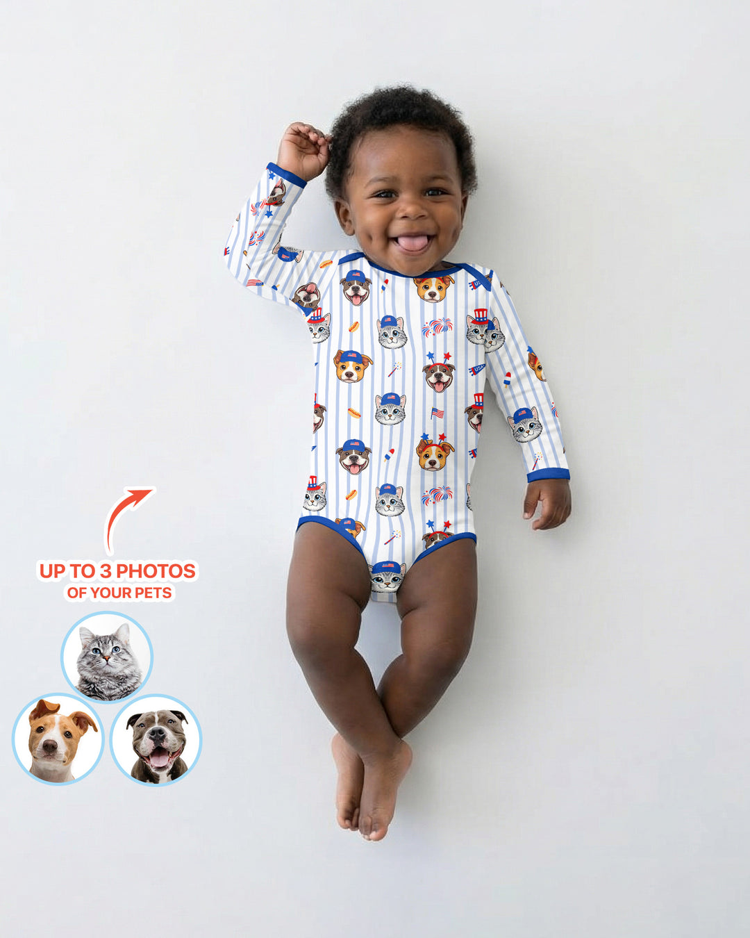 Gerippte Babykleidung mit individuellem Foto - Weich &amp; Skizzenhaft