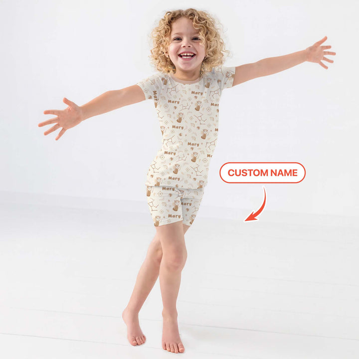 Zweiteiliges Pyjama-Set mit kurzen Ärmeln und Shorts im Sommer-Design