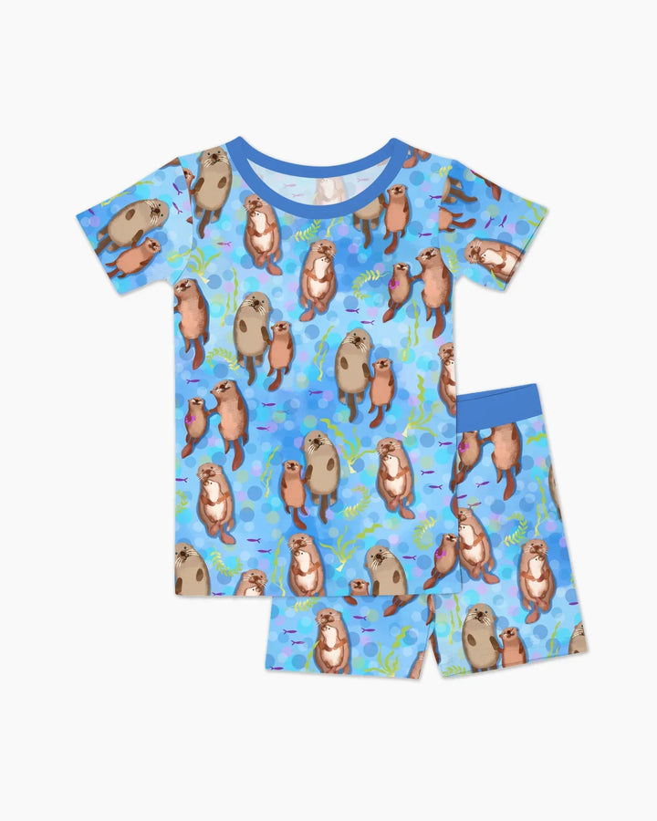 Pijama de dos piezas de bambú Otterly Together de manga corta y pantalón corto