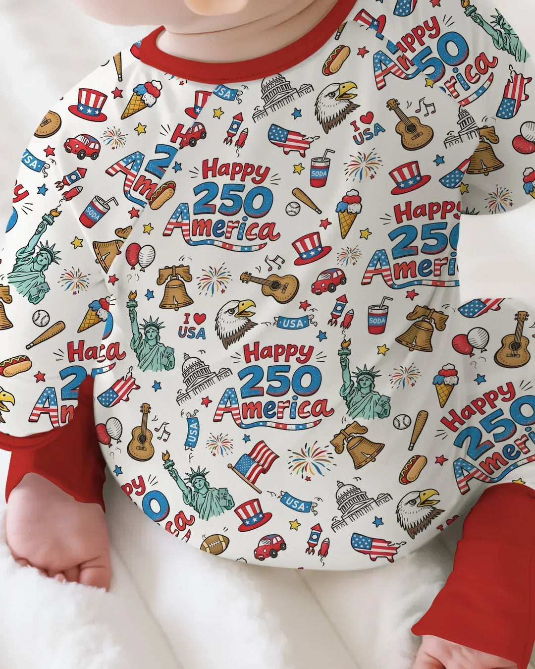 Happy 250 America I love USA Bamboo Convertible Zippy