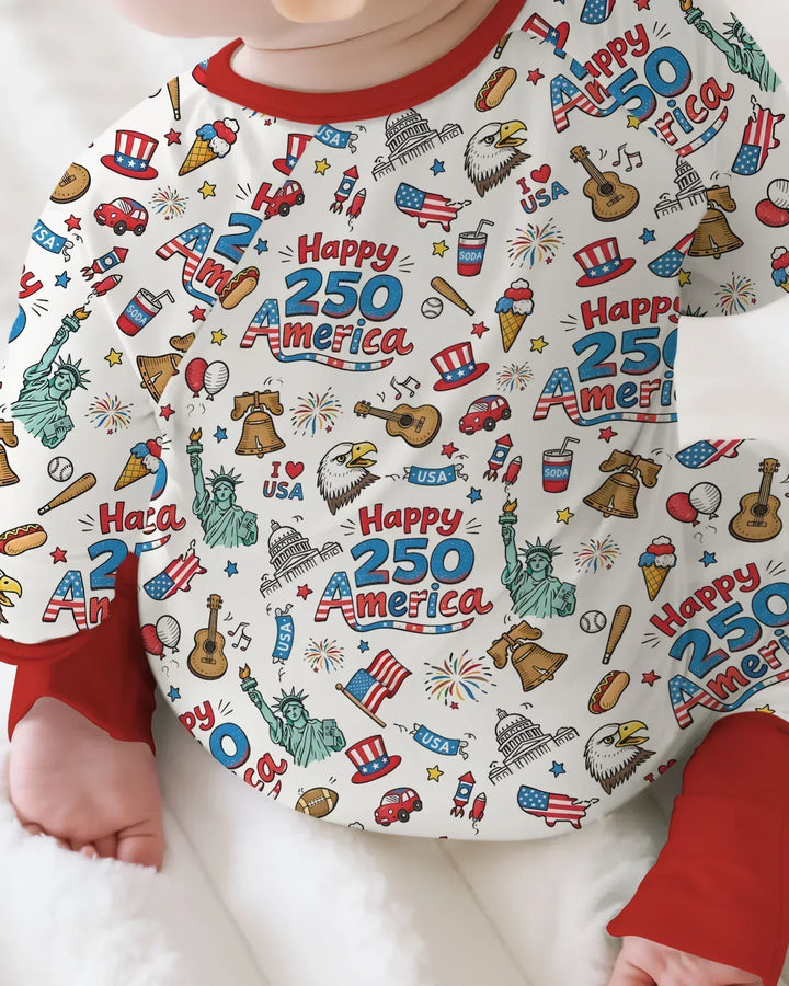 Happy 250 America I love USA Bamboo Convertible Zippy