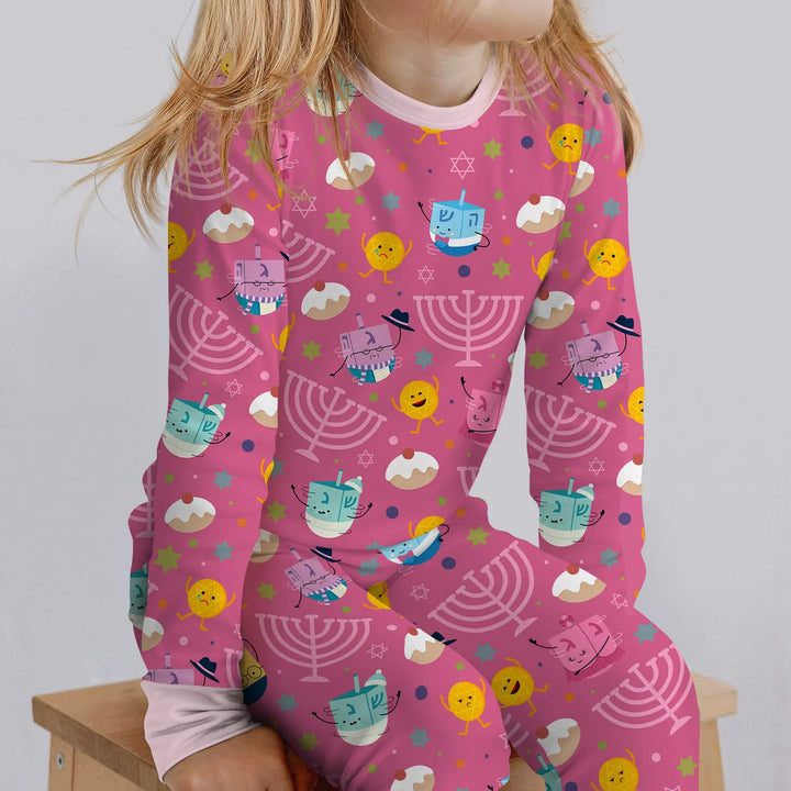 Hanukkah Little Dreidel Family Two Piece Long Sleeve Pajama Set