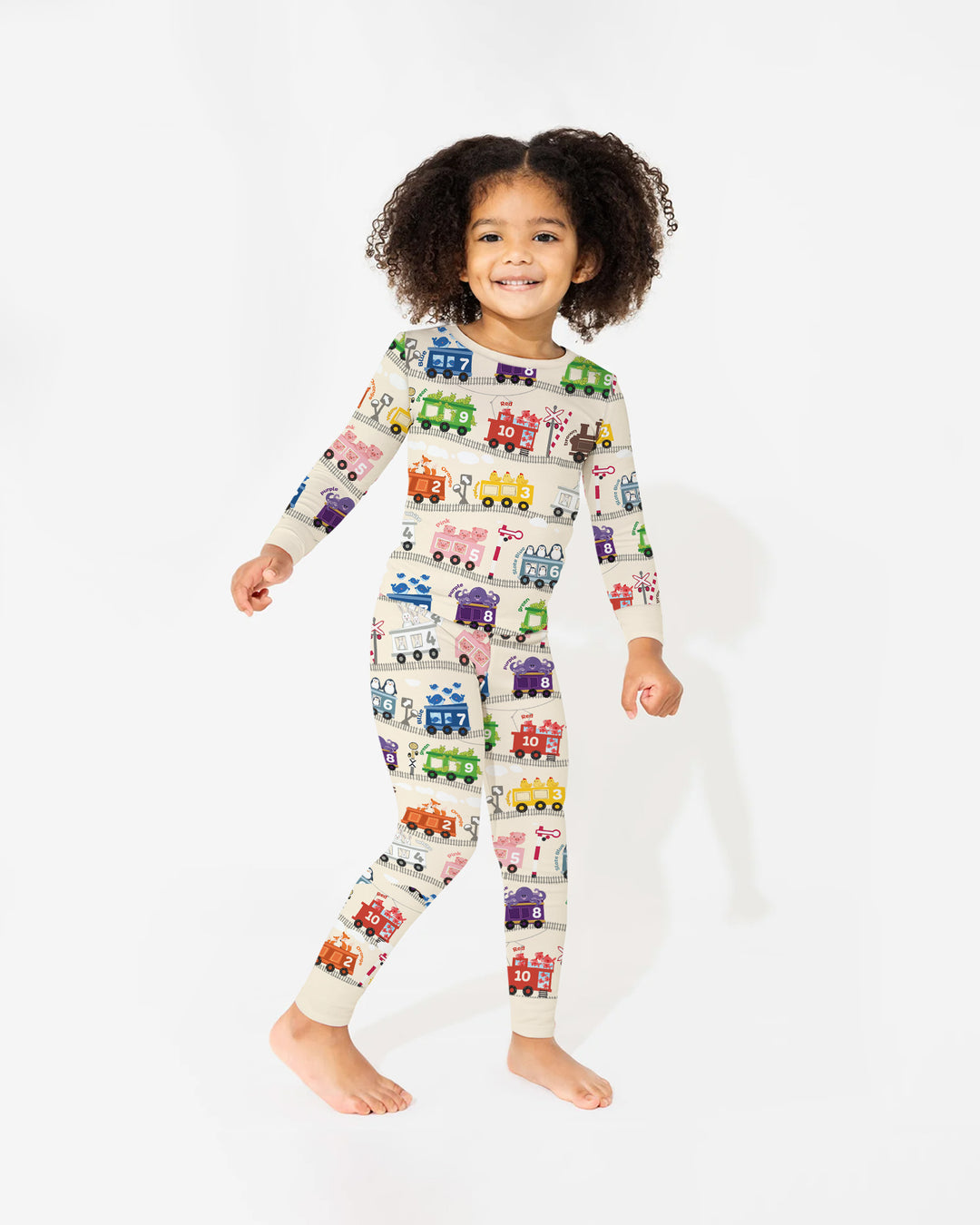 Color Train Bamboo Two Piece Long Sleeve Pajama Set