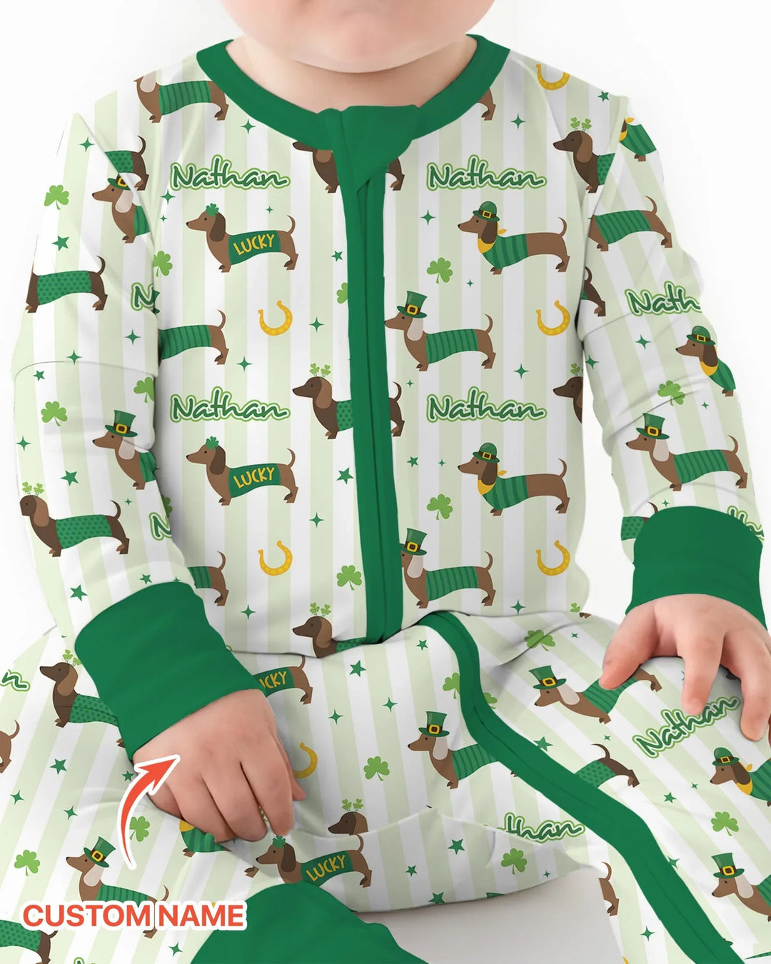 Lucky Dachshunds St. Patrick's Day Family Matching Convertible Zippy