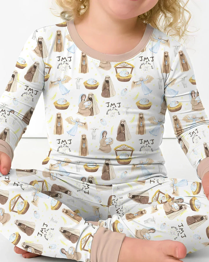 Holy Family Two Piece Long Sleeve Pajama Set