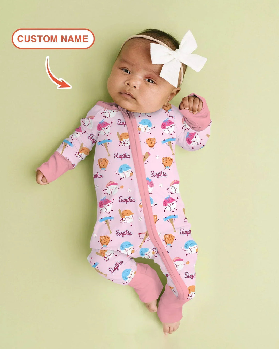 Custom Name Ballparl Family Matching Bamboo Convertible Zippy