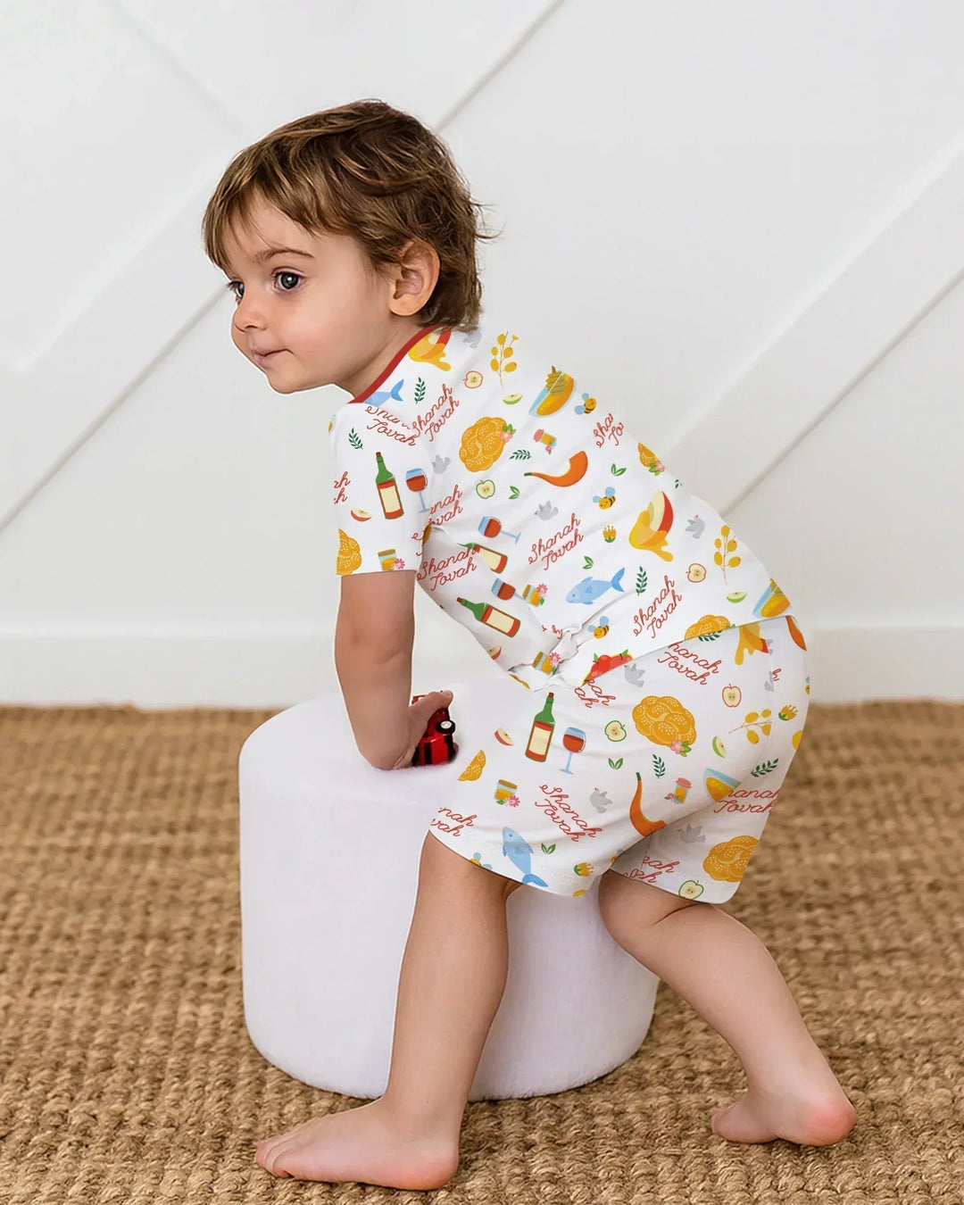 Shanah Tovah Family Matching Bamboo Two Piece Short Sleeve Shorts Pajama Set