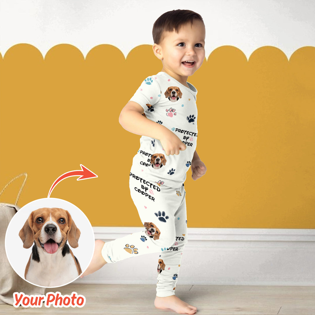 Custom Dog Photo Pattern Protected By Pajama