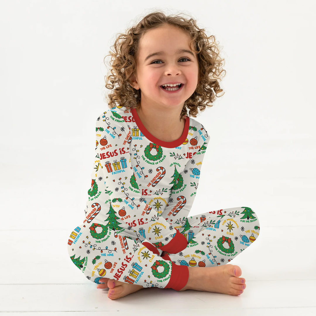 Zweiteiliges Langarm-Pyjama-Set mit Sommerfrüchten