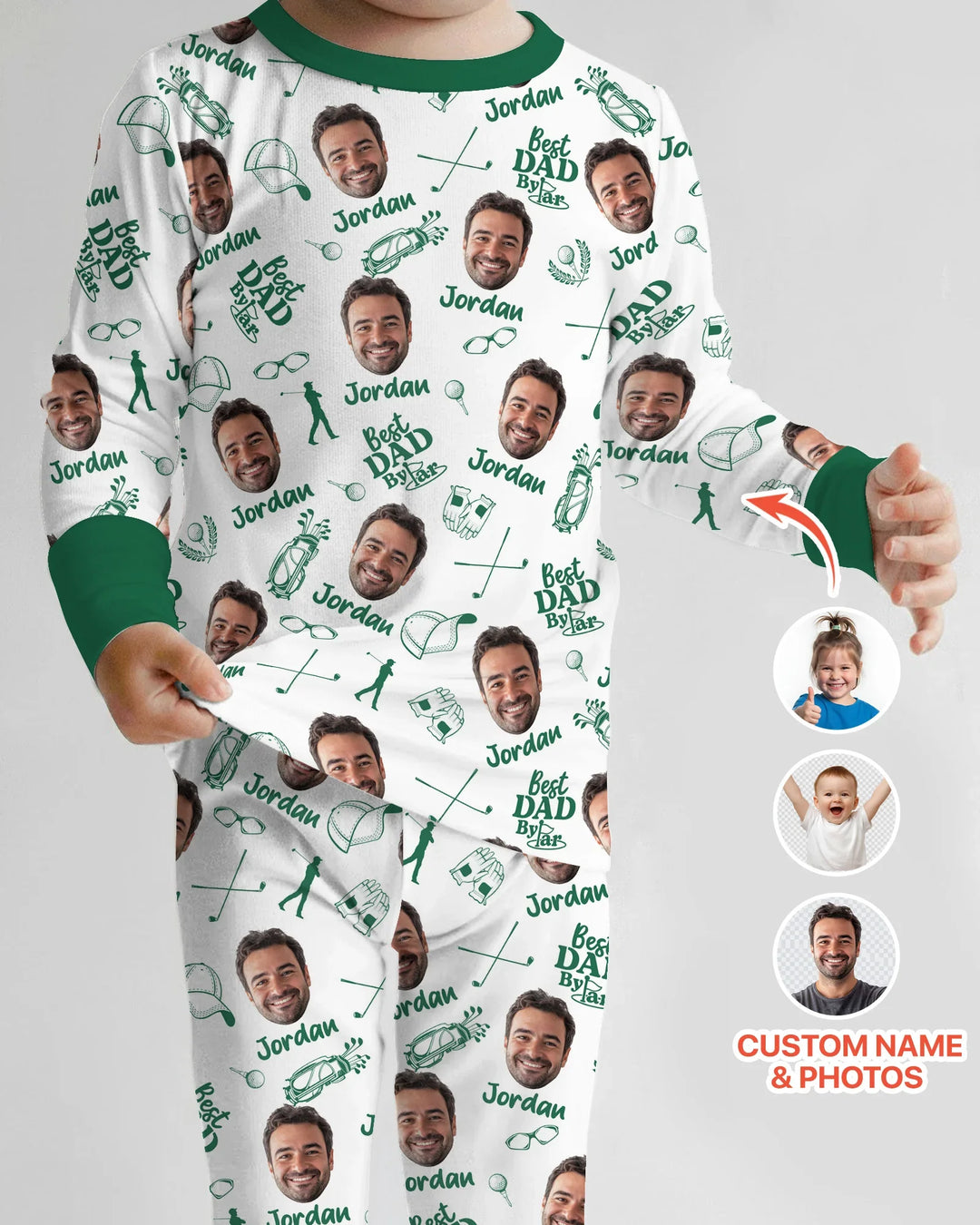 Custom Photo Best Dad By Par Bamboo Two Piece Long Sleeve Pajama Set
