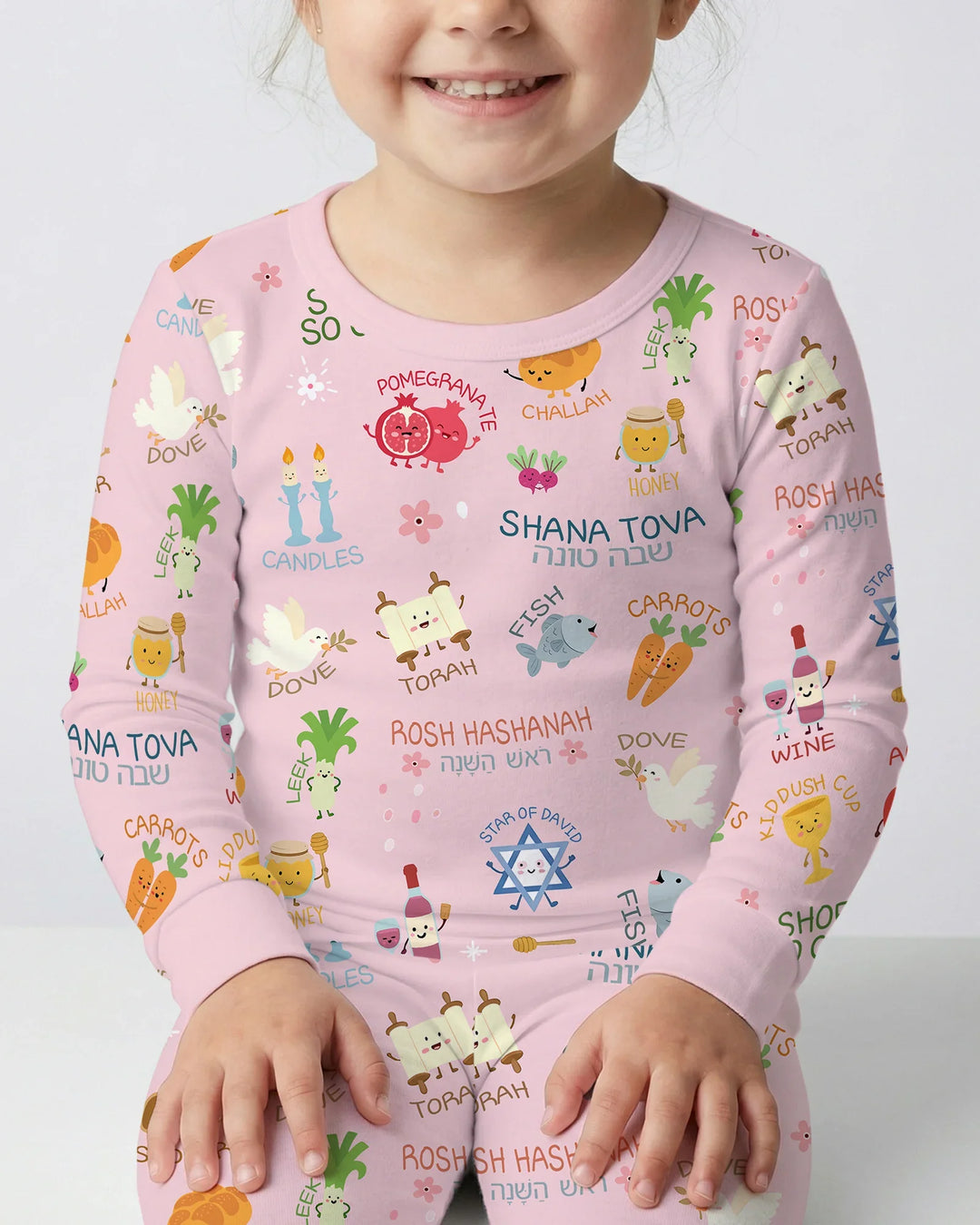 Zweiteiliges Langarm-Pyjama-Set mit Sommerfrüchten