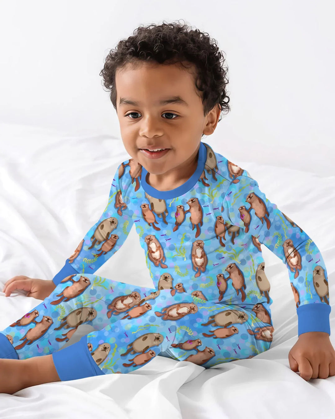 Conjunto de pijama de dos piezas de bambú con mangas largas Otterly Together