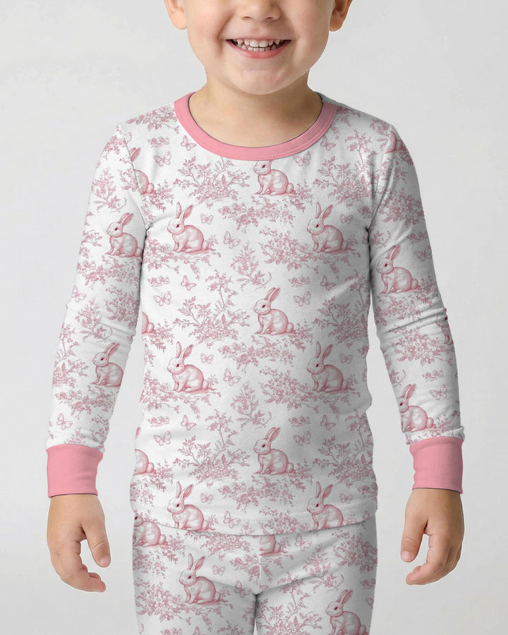 Easter Chinoiserie Toile de Jouy Two Piece Long Sleeve Pajama Set