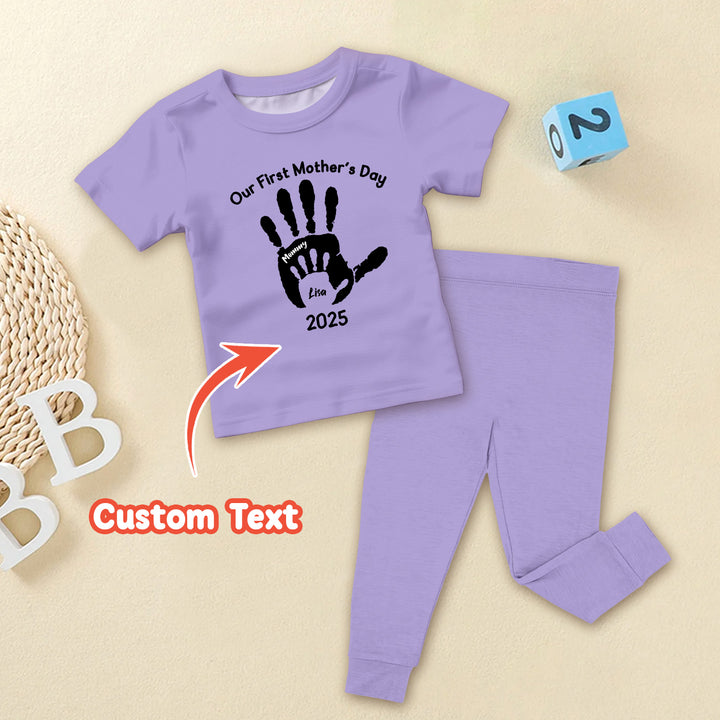 Custom Hand Print Mother's Day Ribbed Baby Clothing - Soft & Sketchy