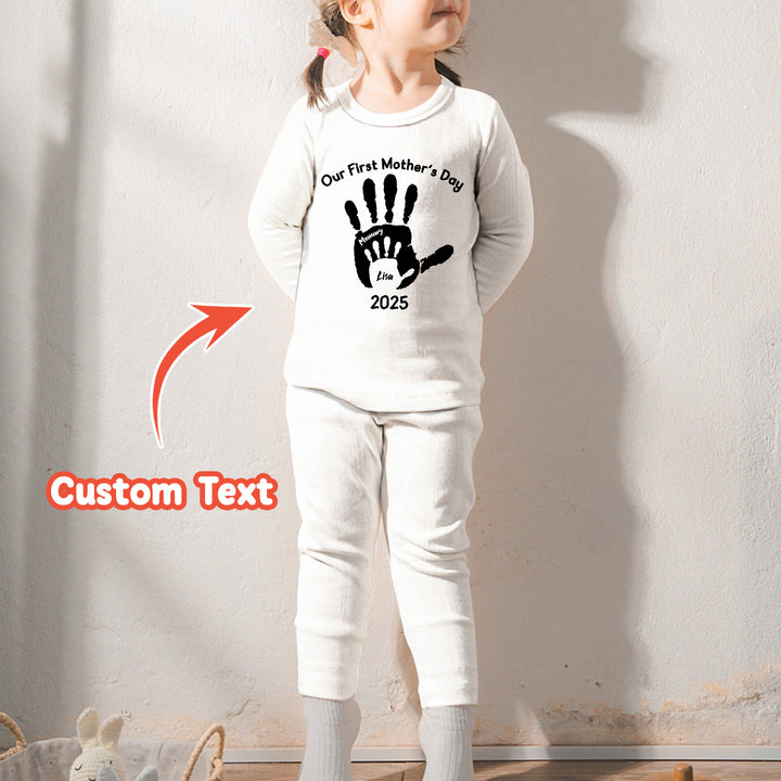 Custom Hand Print Mother's Day Ribbed Baby Clothing - Soft & Sketchy