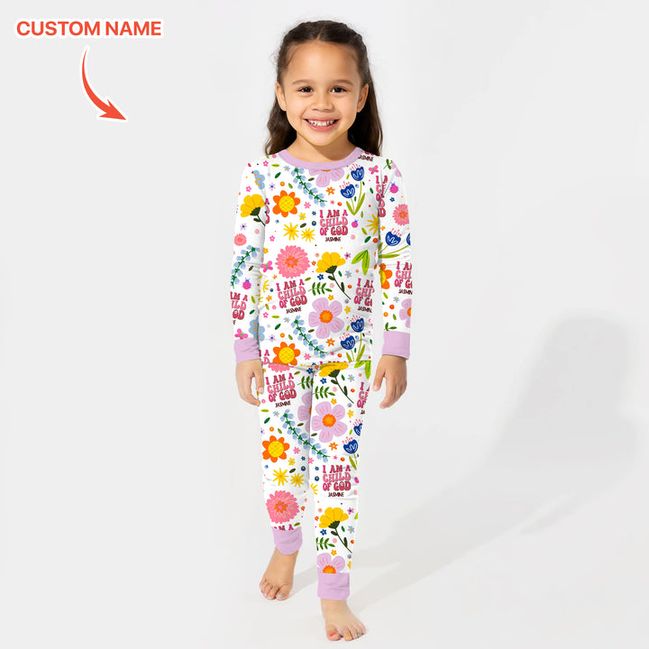 Zweiteiliges Langarm-Pyjama-Set mit Sommerfrüchten