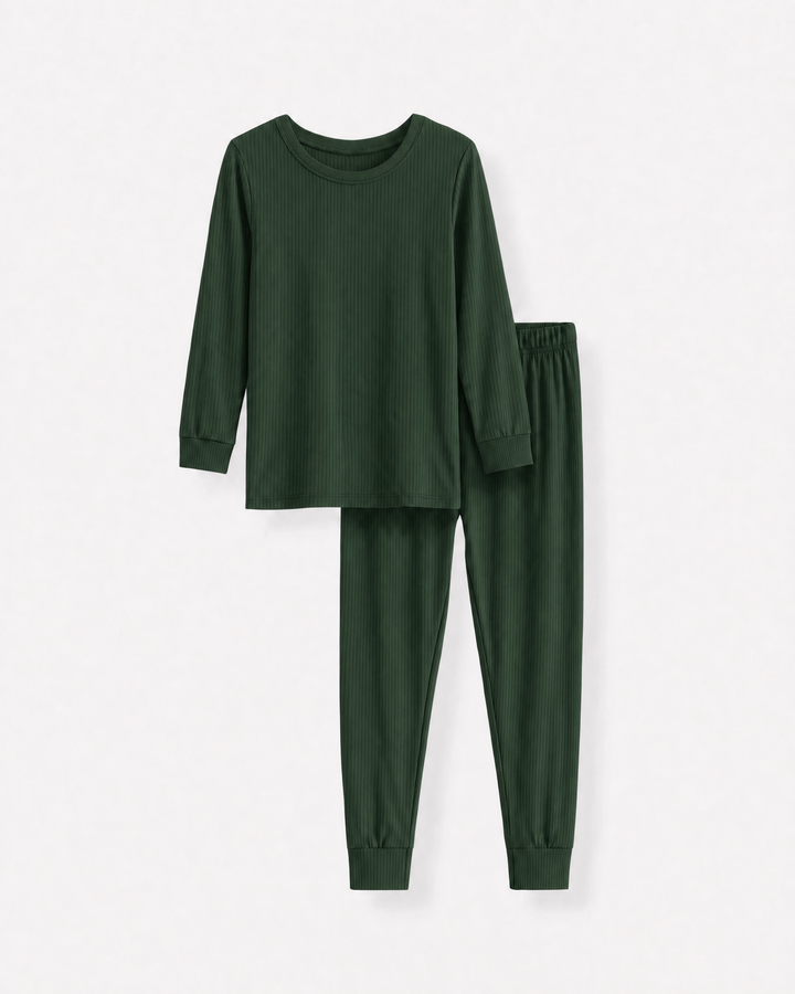 Conjunto de pijama de dos piezas de bambú de manga larga