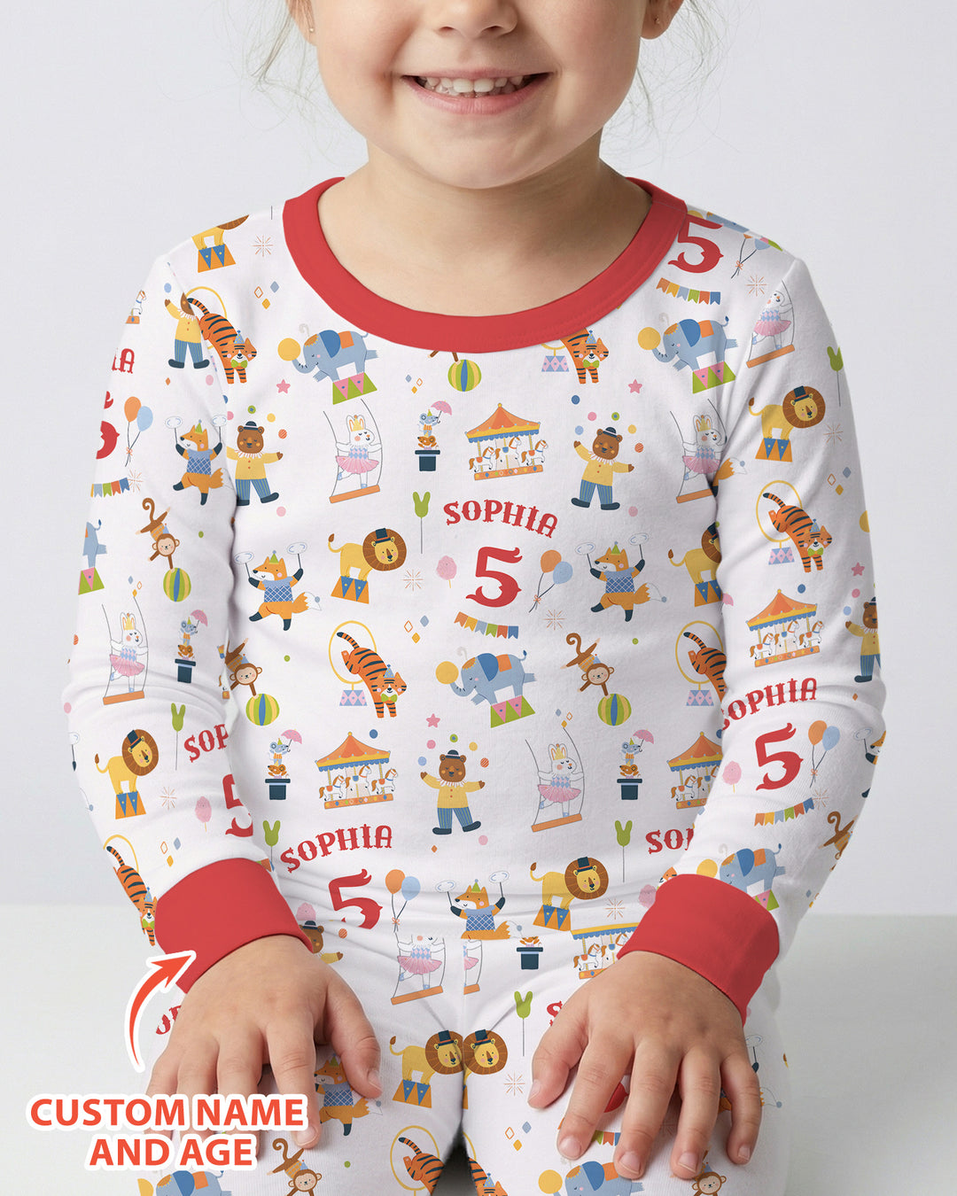 Zweiteiliges Langarm-Pyjama-Set mit Sommerfrüchten