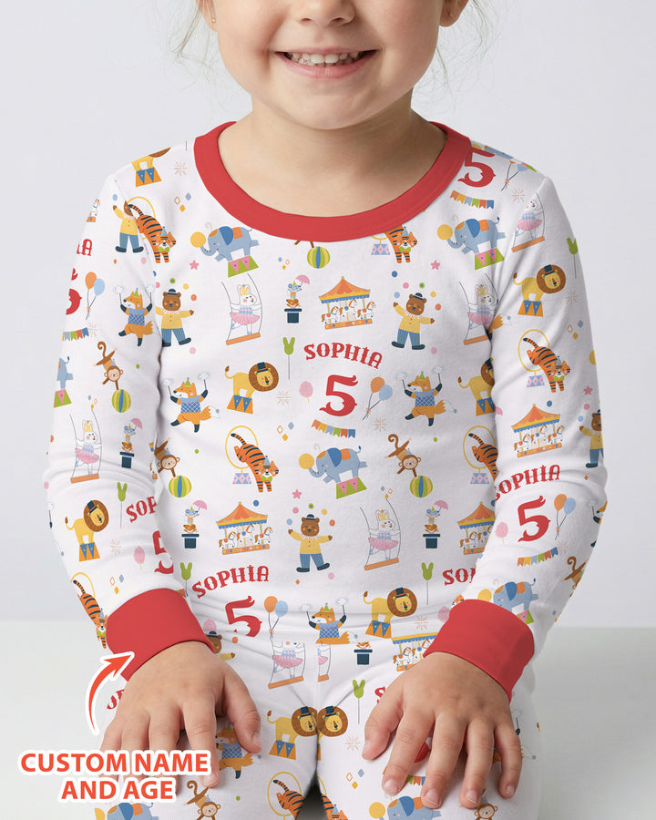 Zweiteiliges Langarm-Pyjama-Set mit Sommerfrüchten