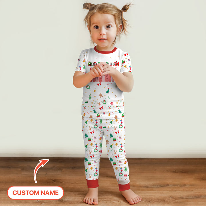 Zweiteiliges, kurzärmliges Pyjama-Set mit Marienkäfern