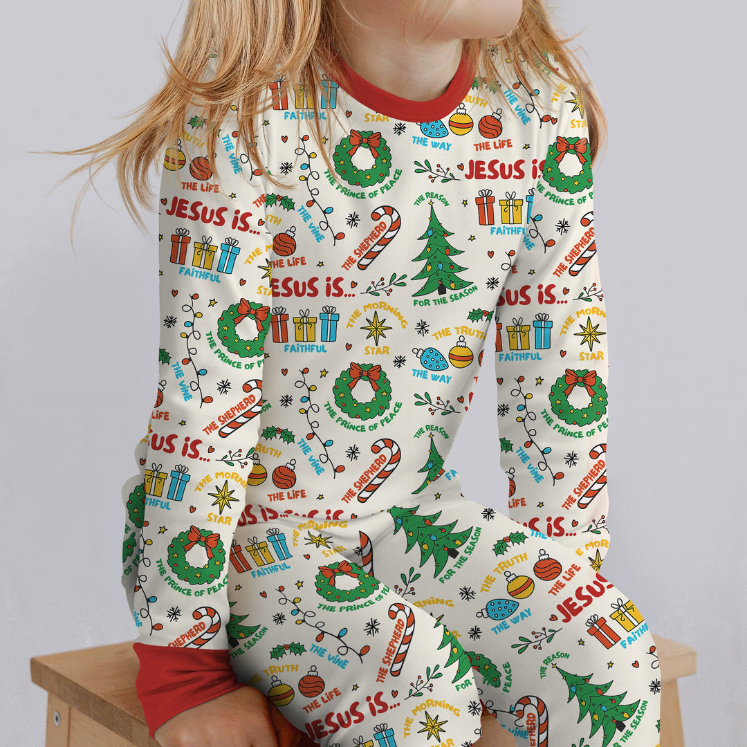 Zweiteiliges Langarm-Pyjama-Set mit Sommerfrüchten