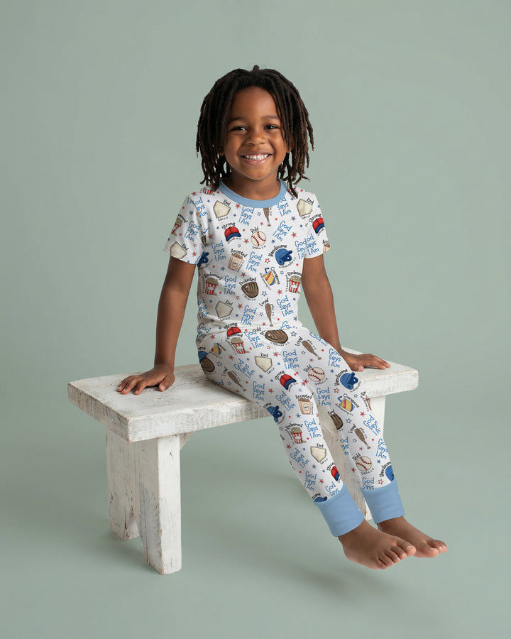 Christian Baseball Two Piece Short Sleeve Pajama Set
