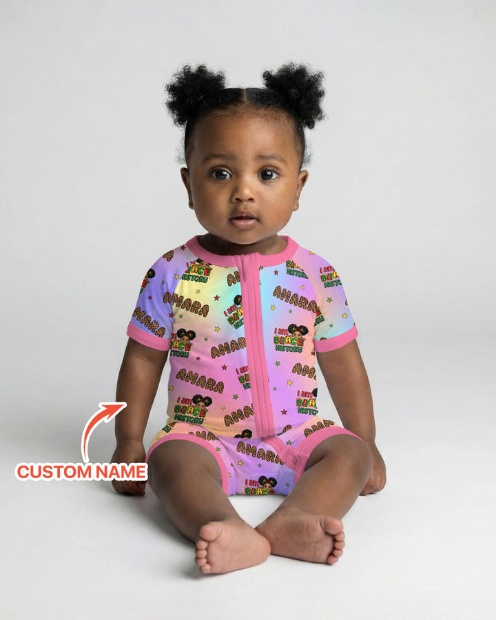 Custom Name I Am Black History Custom Shorty Zippy